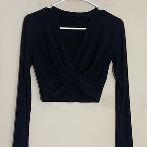 Agaci long sleeve crop blouse
